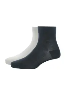 Louis Philippe Men Pack Of 2 Black & White Solid Above Ankle-Length Socks