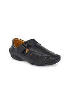 Prolific Men Black Solid Shoe-Style Sandals