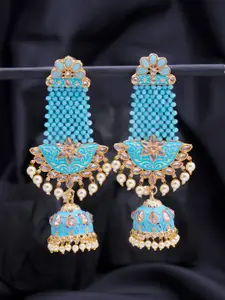 Sukkhi Blue Contemporary Jhumkas