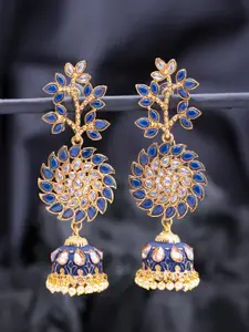 Sukkhi Blue Contemporary Jhumkas