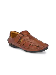 Prolific Men Tan Brown Solid Shoe-Style Sandals
