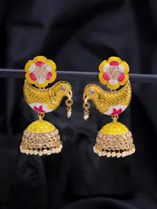 Sukkhi Yellow Contemporary Jhumkas