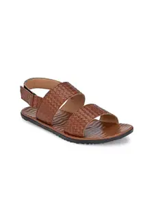 Prolific Men Tan Brown Textured Comfort Sandals