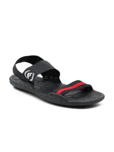 Prolific Men Red & Black Slip-On Comfort Sandals