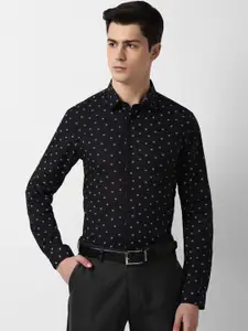 Louis Philippe Sport Men Black Slim Fit Printed Casual Shirt