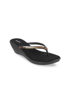 Mochi Women Black Embellished Sandals