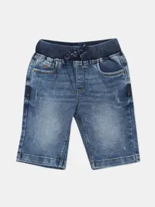 U.S. Polo Assn. Kids Boys Blue Washed Slim Fit Denim Shorts