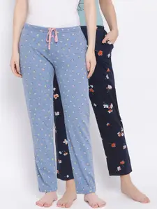 Kanvin Kanvin Women Pack of 2 Printed Pure Cotton Lounge Pants