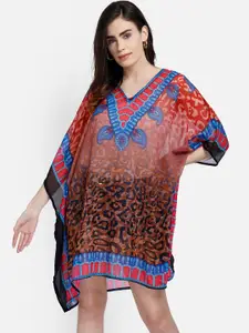 Aditi Wasan Multicoloured Ethnic Motifs Kaftan Dress