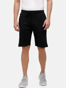 MADSTO Men Black Solid Regular Fit Sports Shorts