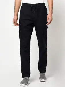 Octave Men Navy Blue Solid Track Pants