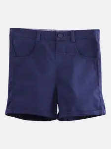 Beebay Boys Navy Blue Solid Regular Fit Regular Shorts
