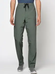 Octave Men Green Solid Cotton Track Pants