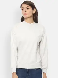 Van Heusen Woman Women White Solid Sweatshirt