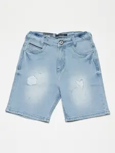Octave Boys Blue Washed Regular Fit Denim Shorts