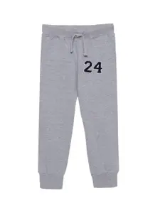 ZION Boys Grey Solid Straight Fit Pure Cotton Joggers