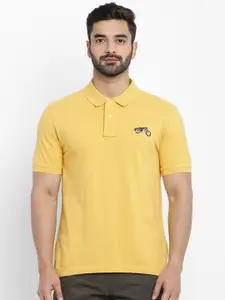 Royal Enfield Men Yellow Solid Polo Collar T-shirt