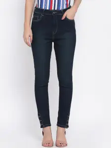 Pepe Jeans Women Navy Blue Skinny Fit High-Rise Stretchable Jeans