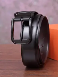 Teakwood Leathers Men Black & Brown Textured Belt