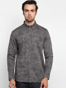 Royal Enfield Men Charcoal Regular Fit Printed Casual Shirt