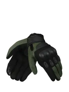 Royal Enfield Men Olive Green & Black Solid Rambler V2 Riding Gloves