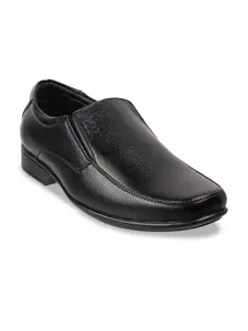 WALKWAY by Metro Men Black Textured Formal Slip-Ons