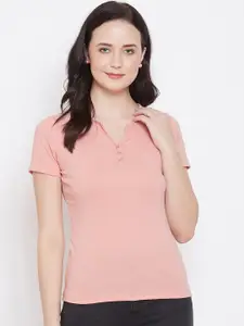 Madame Peach-Coloured Fitted Top