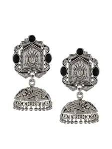 Silvermerc Designs Oxidised Black Silver-Plated Dome Shaped Jhumkas
