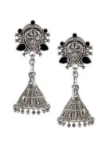 Silvermerc Designs Oxidised Black Silver-Plated Classic Jhumkas