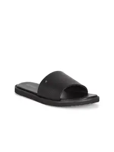 Van Heusen Men Black Leather Comfort Sandals