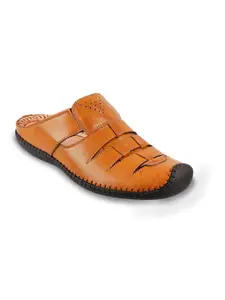 WALKWAY by Metro Men Tan Brown Synthetic Fisherman Sandals