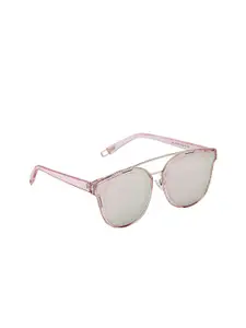 MARC LOUIS Women Pink Lens & Pink Browline Sunglasses with UV Protected Lens