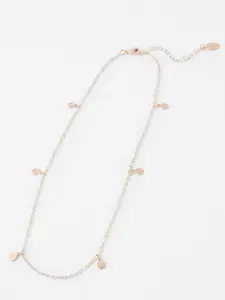 Accessorize Rose Gold Plated Metal Discy Chain Pendant Necklace