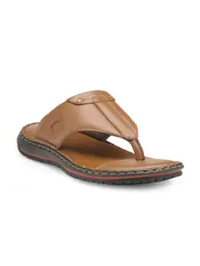 Teakwood Leathers Men Tan Brown Leather Comfort Sandals