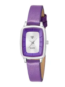 Walrus Women Silver-Toned Brass Dial & Purple Straps Analogue Watch