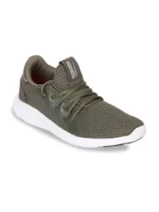 UCLA Men Olive Green Mesh Mid-Top Running Shoes