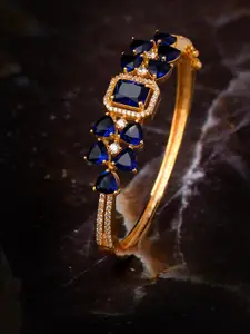 Saraf RS Jewellery Brass Gold-Plated & Blue Handcrafted Bangle-Style Bracelet