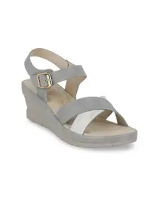 Bata Women Grey Colourblocked Sandals
