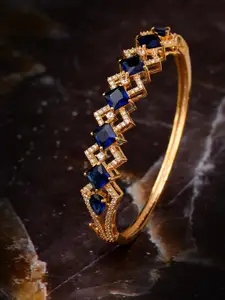 Saraf RS Jewellery Gold-Plated & Blue Handcrafted Bangle-Style Bracelet