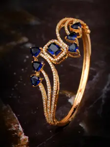 Saraf RS Jewellery Gold-Plated & Blue Handcrafted Bangle-Style Bracelet