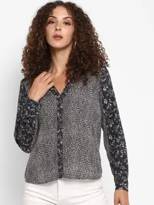 Taurus Women Grey Regular Fit Printed Casual Shirt