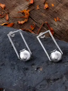 Silvermerc Designs Silver-Toned Contemporary Drop Earrings