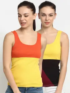 Friskers Pack of 2 Multicoloured Tank Top