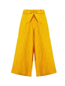 Hunny Bunny Girls Yellow Striped Cotton Lounge Pants