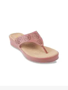 Mochi Women Peach-Coloured Solid Comfort Heels