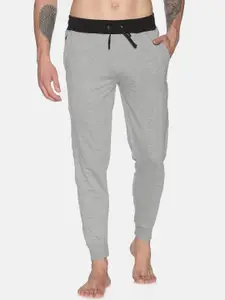 Dollar Men Grey Solid Pure Cotton Lounge Pants