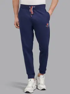 Beverly Hills Polo Club Men Navy Blue Solid Three On The Straight Cotton Joggers