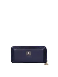 ESBEDA Women Blue & Black Solid Zip Around Wallet