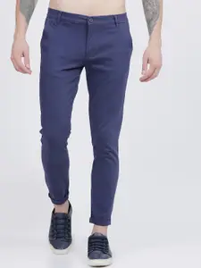 The Indian Garage Co Men Blue Slim Fit Regular Trousers