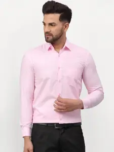 JAINISH Men Pink Solid Regular Fit Formal Shirt